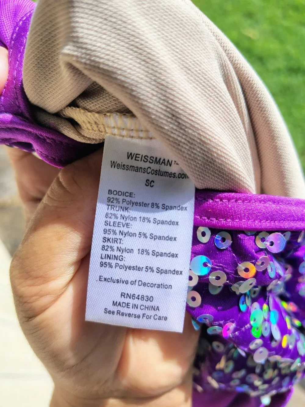 Weissman girls dance costume size sc
